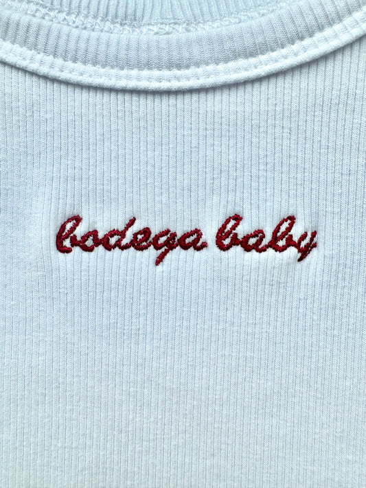 "bodega baby" embroidered tank top